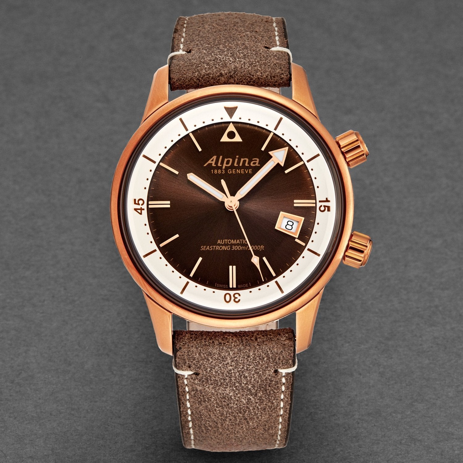 Alpina Men's AL525BRC4H4 'Seastrong' Diver Heritage Brown Dial Bronze