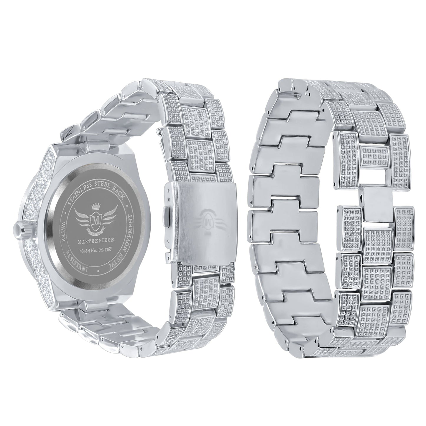 OYSTER BAGUETTE BEZEL ICED OUT WATCH & BRACELET SET | 530751