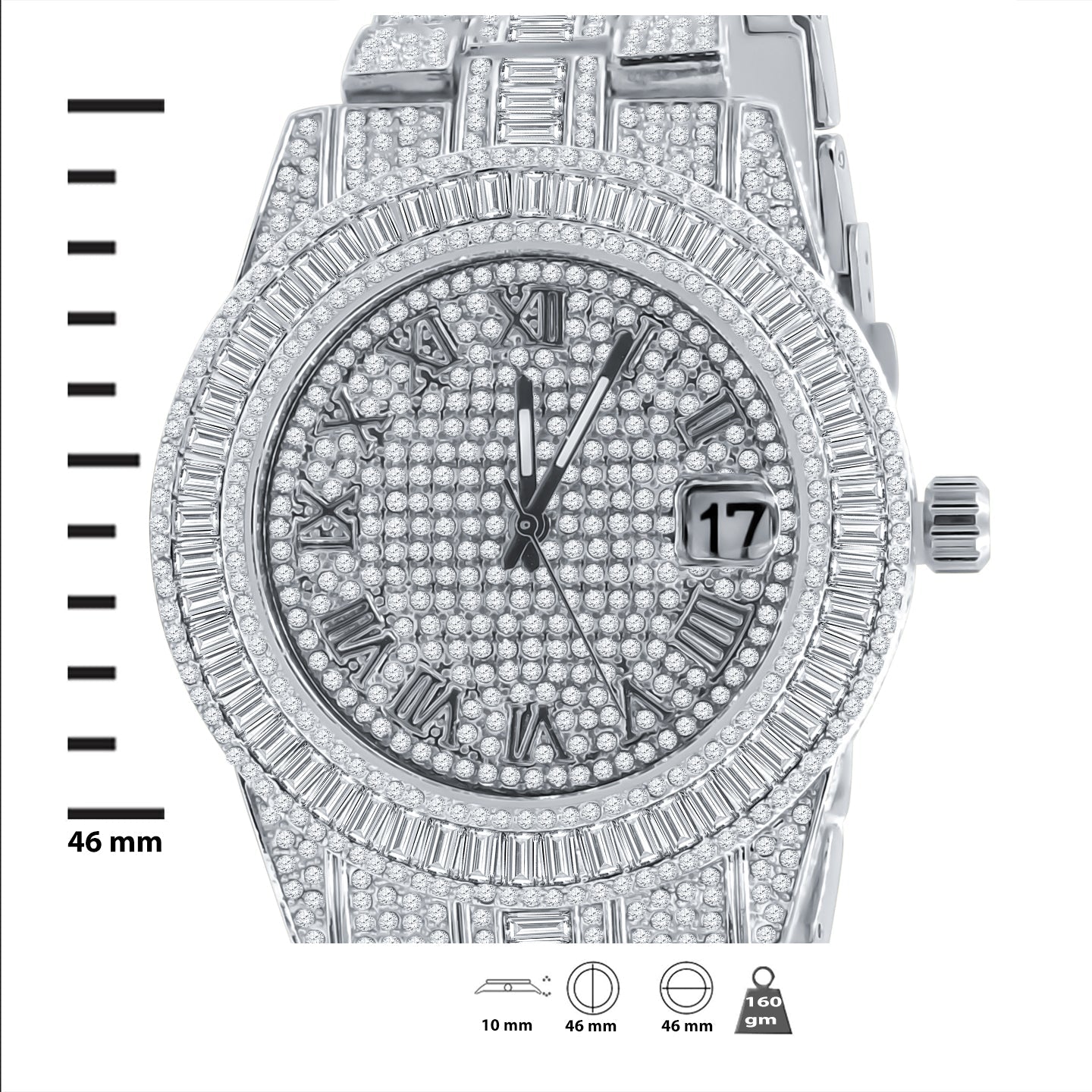 OYSTER BAGUETTE BEZEL ICED OUT WATCH & BRACELET SET | 530751