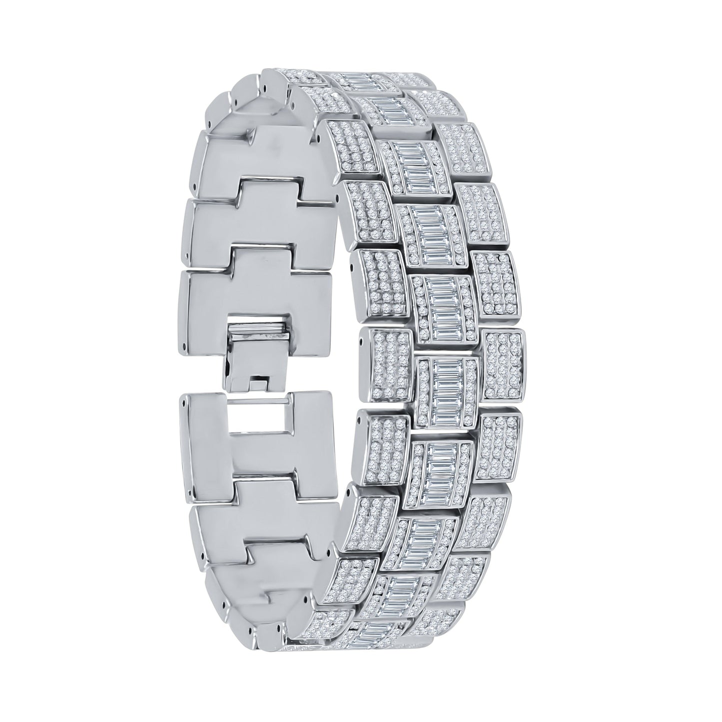 OYSTER BAGUETTE BEZEL ICED OUT WATCH & BRACELET SET | 530751