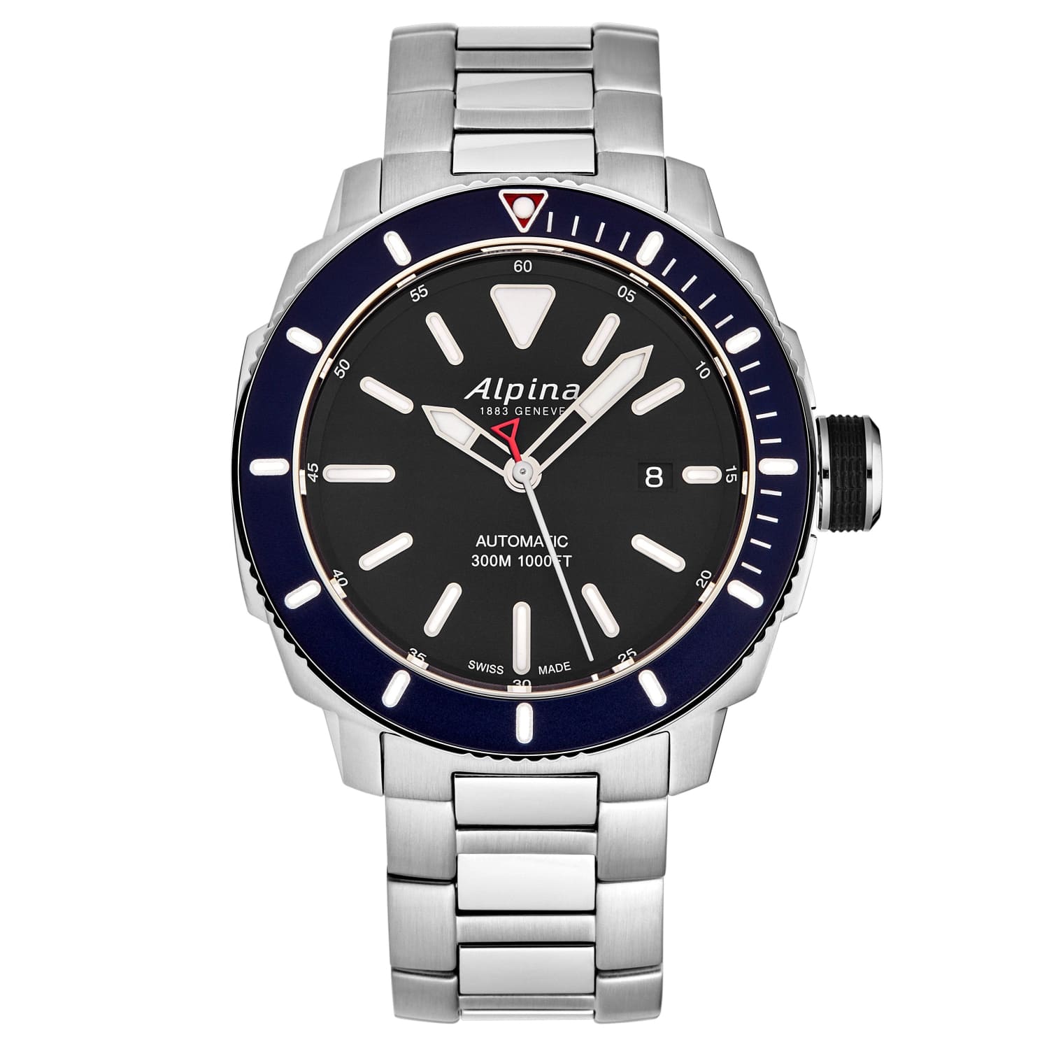 Alpina Men's AL-525LBN4V6B 'Seastrong' Diver Black Dial Stainless