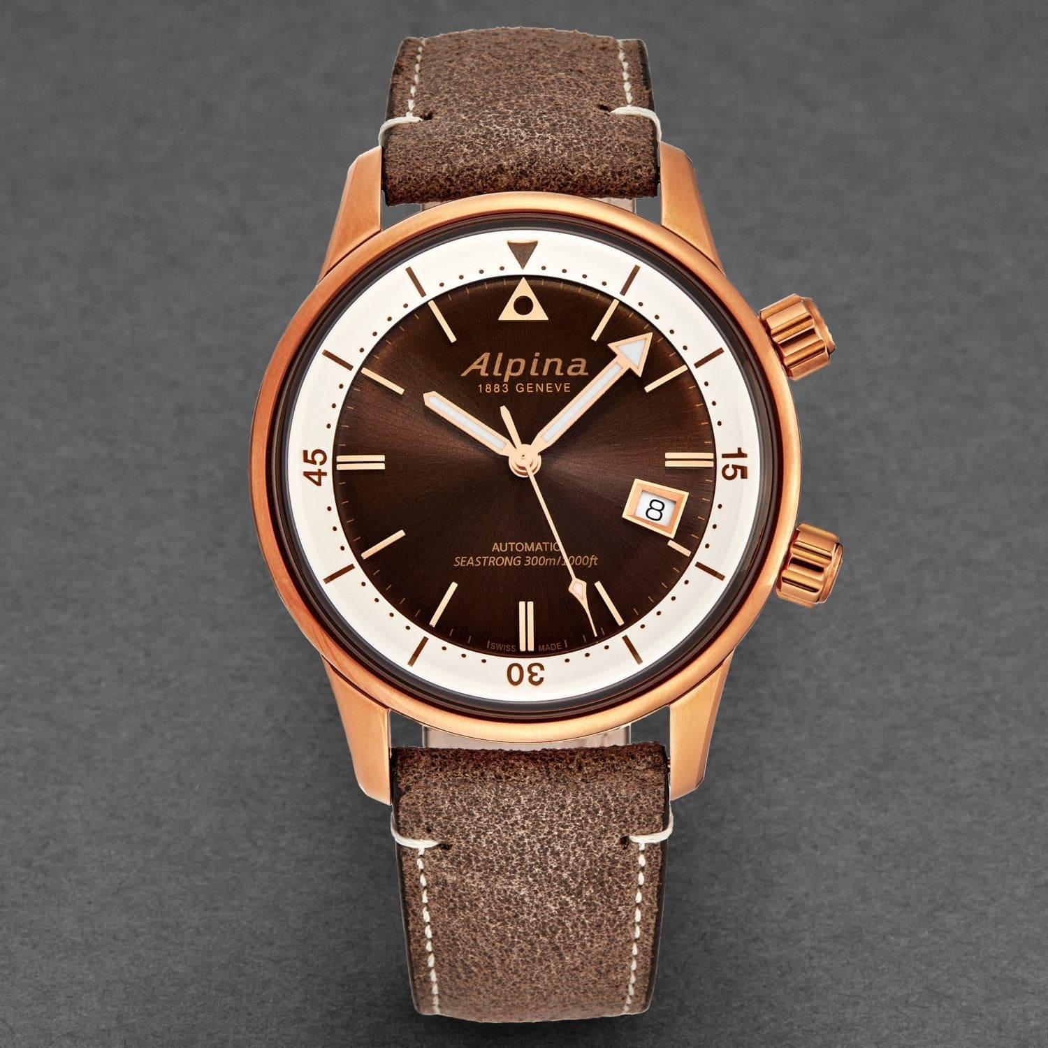 Alpina Men's AL525BRC4H4 'Seastrong' Diver Heritage Brown Dial Bronze